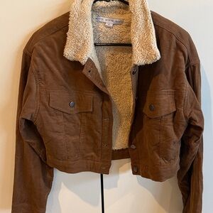 A Moment, a Vibey Warm Brown Teddy Jacket with Cream Lining never worn